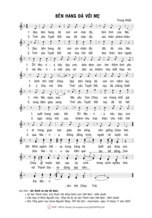 Bên hang đá với Mẹ