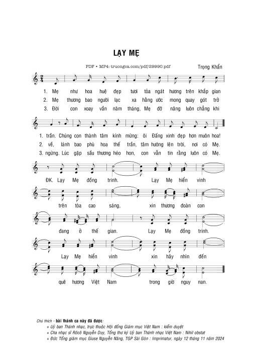 Lạy Mẹ - Trọng Khẩn