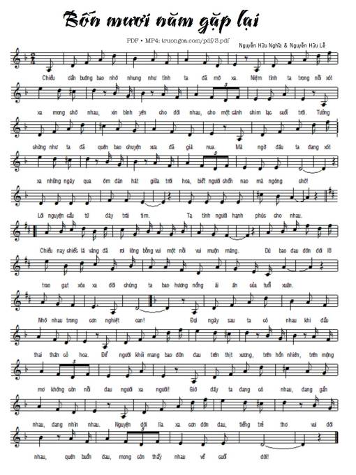 Sheet PDF of 40 năm gặp lại