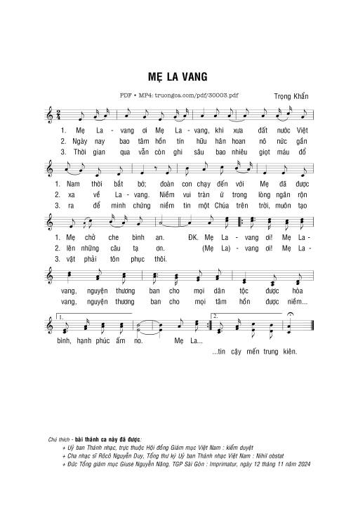 Mẹ La Vang - Trọng Khẩn