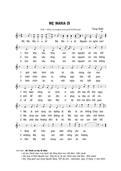 Mẹ Maria ơi - Trọng Khẩn