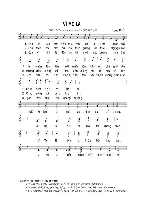 Vì Mẹ là - Trọng Khẩn