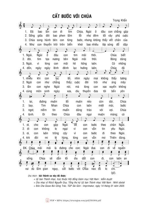 Sheet PDF of Cất bước với Chúa