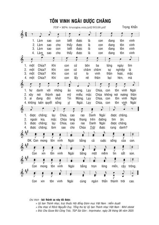 Tôn vinh Ngài được chăng