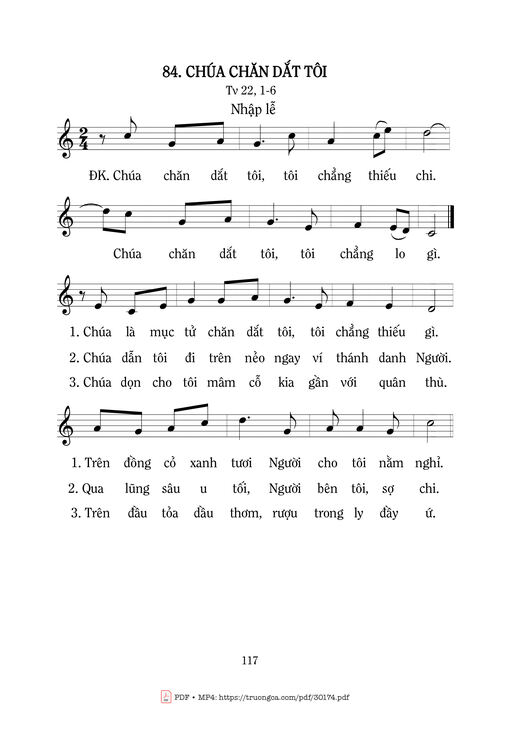 Sheet PDF of Chúa chăn dắt tôi (Tv. 22)