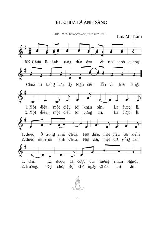 Sheet PDF of Chúa là ánh sáng