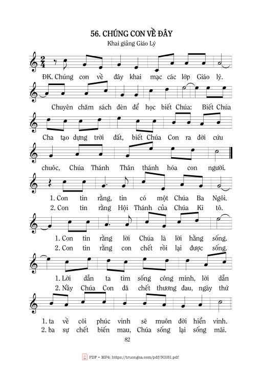 Sheet PDF of Chúng con về đây