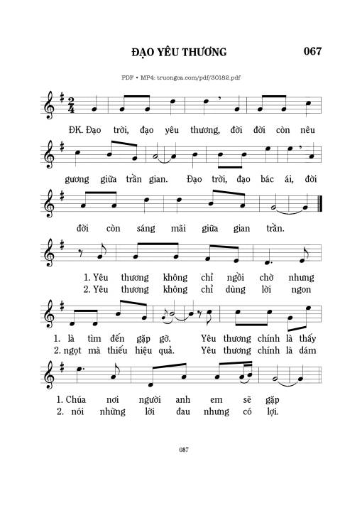 Sheet PDF of Đạo yêu thương