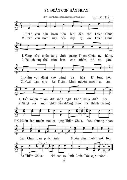 Sheet PDF of Đoàn con hân hoan