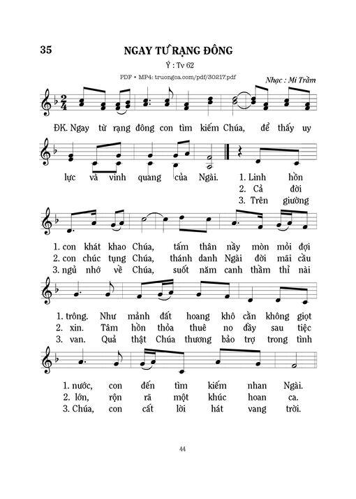 Thánh Vịnh 62, Ngay Từ Rạng Đông