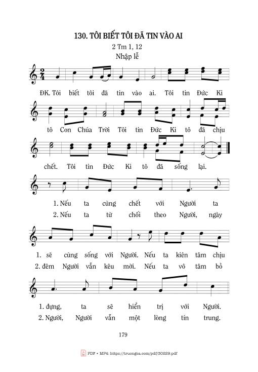 Sheet PDF of Tôi Biết Tôi Đã Tin Vào Ai