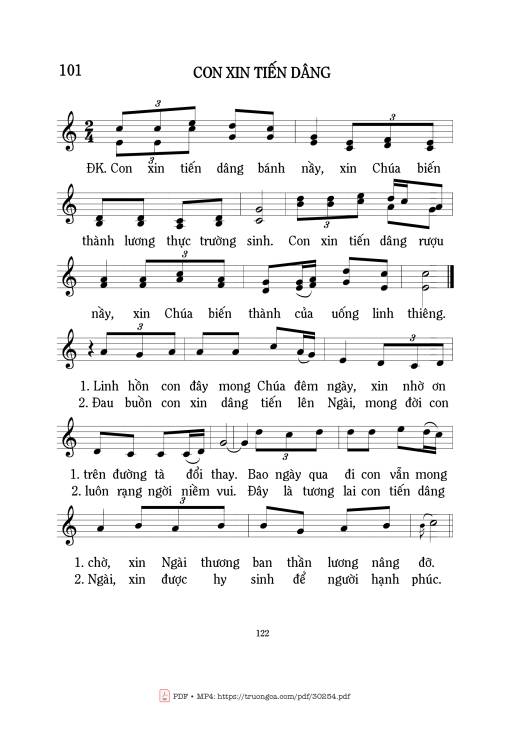 Sheet PDF of Con xin tiến dâng