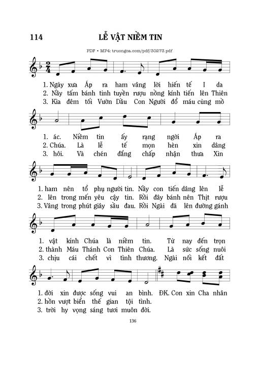 Sheet PDF of Lễ Vật Niềm Tin