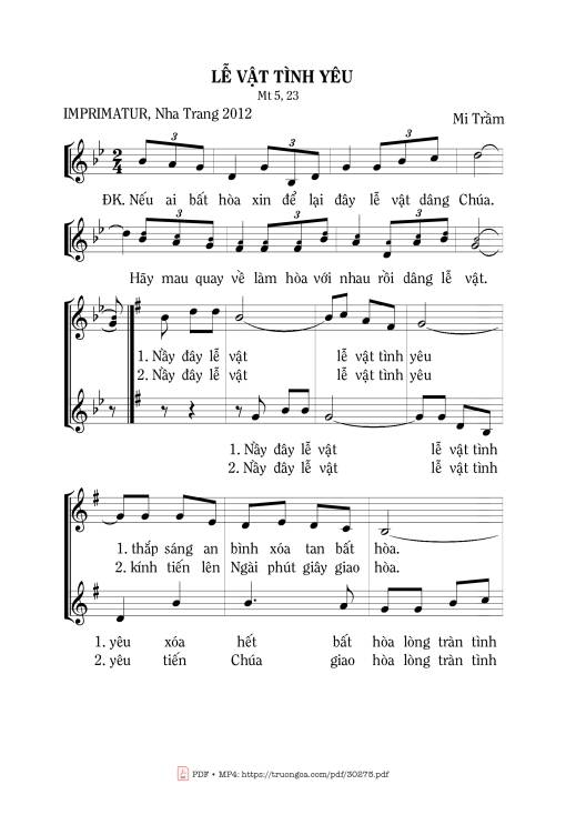 Sheet PDF of Lễ Vật Tình Yêu