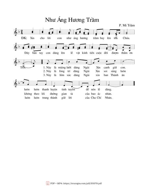 Sheet PDF of Như áng hương trầm