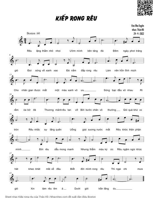 Sheet PDF of Kiếp rong rêu