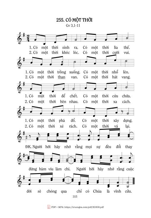 Sheet PDF of Có Một Thời