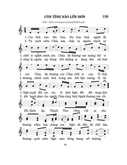 Sheet PDF of Còn Tình Nào Lớn Hơn