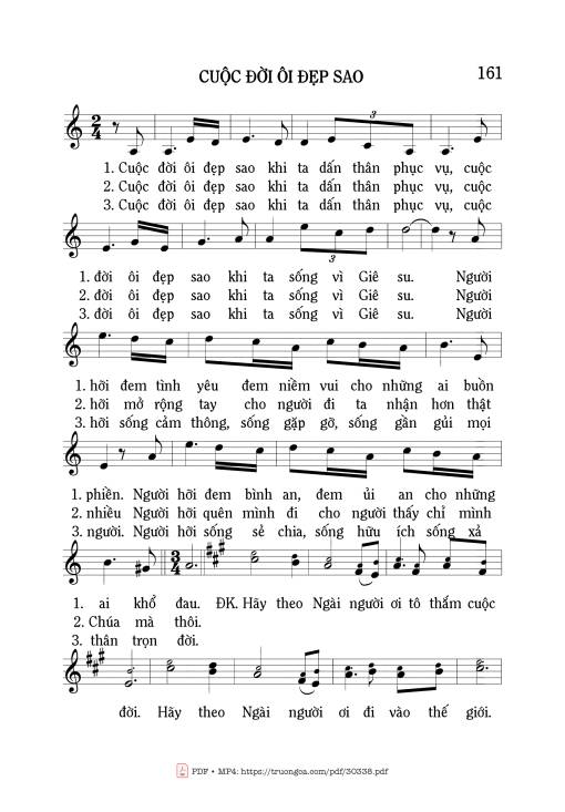 Sheet PDF of Cuộc đời ôi đẹp sao