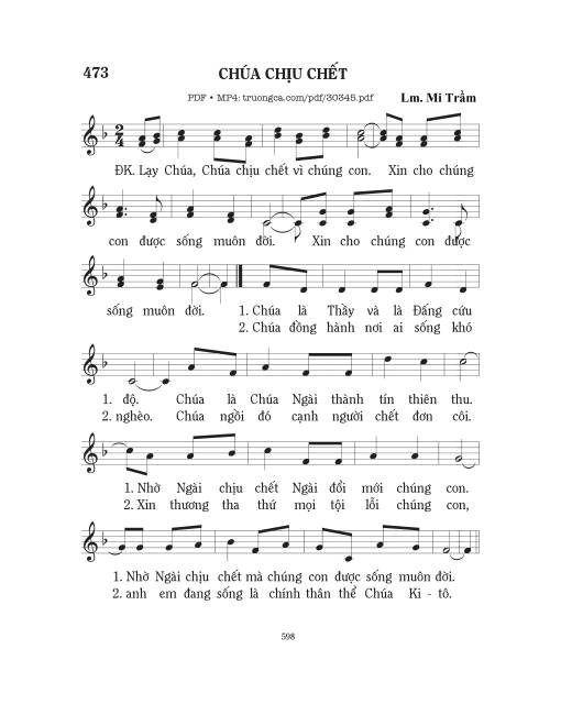 Sheet PDF of Chúa chịu chết