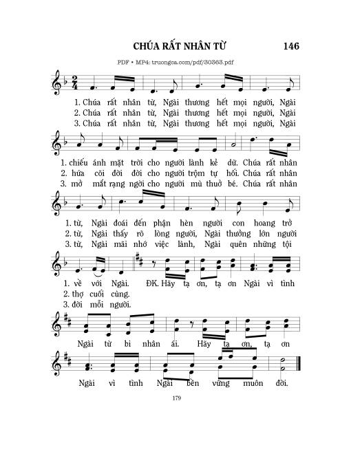 Sheet PDF of Chúa rất nhân từ