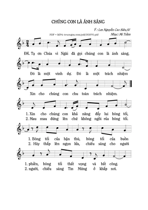 Sheet PDF of Chúng con là ánh sáng