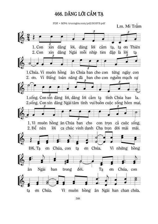 Dâng lời cảm tạ