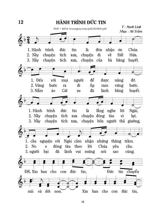 Sheet PDF of Hành trình Đức tin