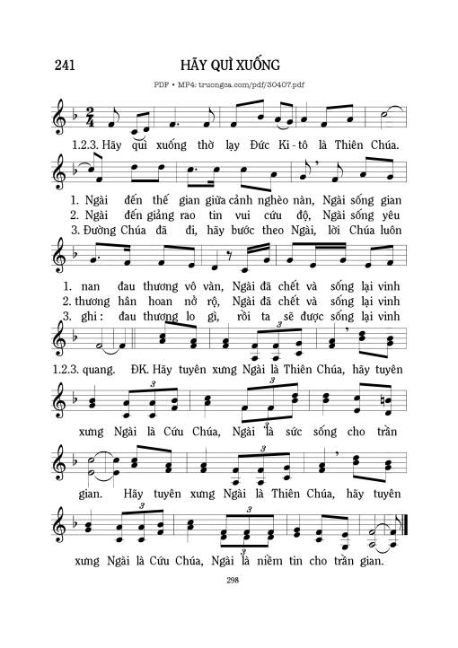 Sheet PDF of Hãy quỳ xuống