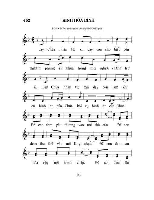 Sheet PDF of Kinh hòa bình 1