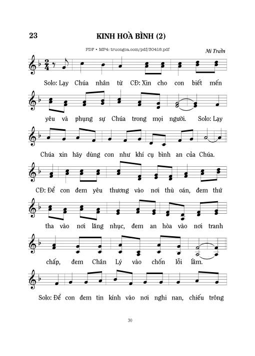 Sheet PDF of Kinh hòa bình/2