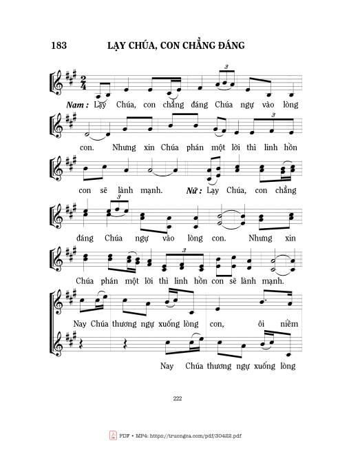 Sheet PDF of Lạy Chúa, con chẳng đáng