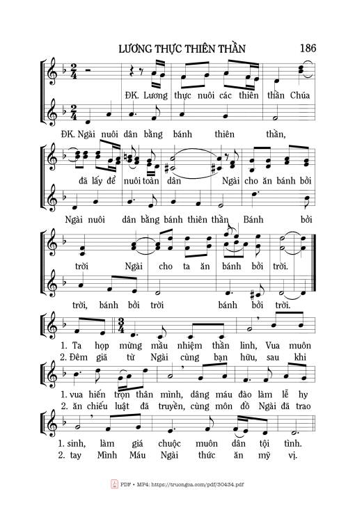 Sheet PDF of Lương thực thiên thần