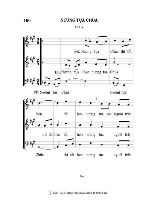 Sheet PDF of Nương tựa Chúa (Tv. 117)