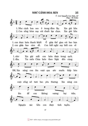 Sheet PDF of Như Cánh Hoa Sen