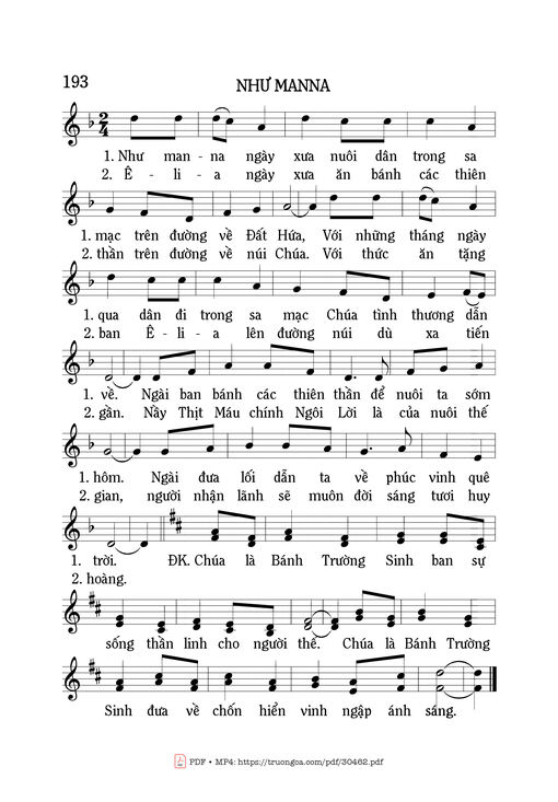 Sheet PDF of Như Manna - Mi Trầm