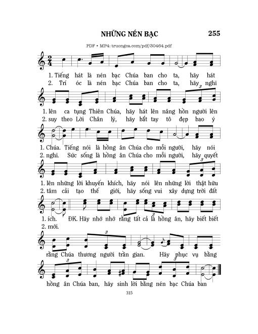 Sheet PDF of Những nén bạc