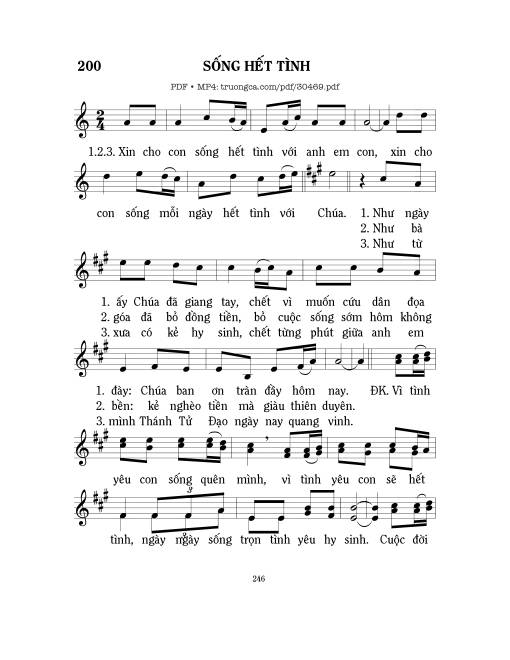 Sheet PDF of Sống Hết Tình