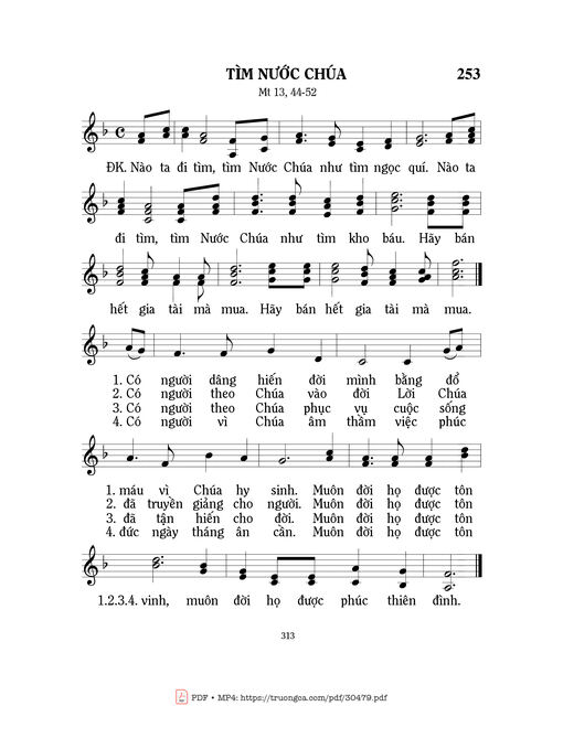 Sheet PDF of Tìm Nước Chúa