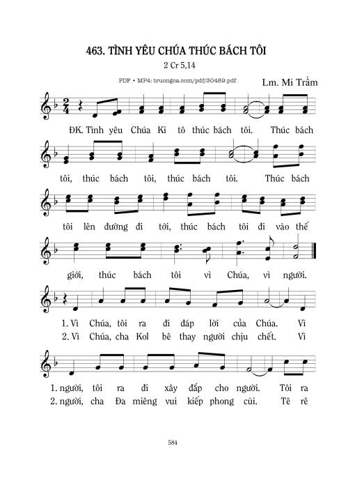 Sheet PDF of Tình yêu Chúa thúc bách tôi