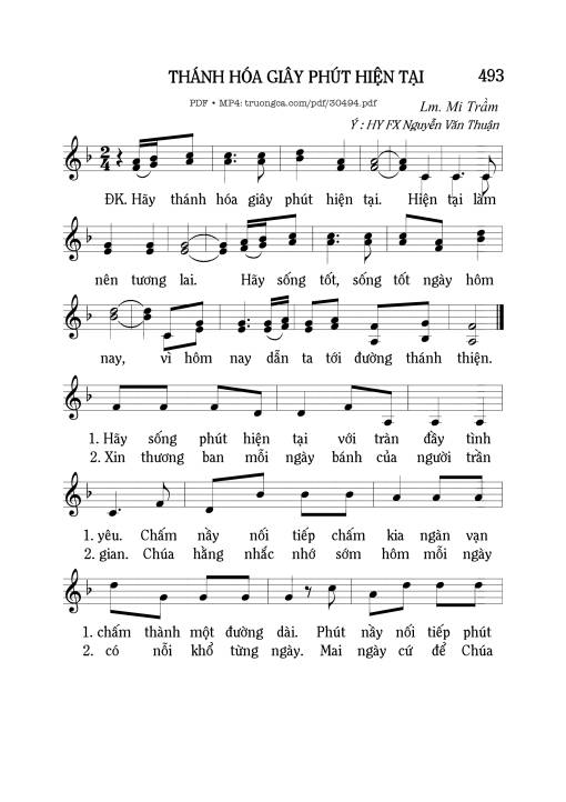 Sheet PDF of Thánh hóa giây phút hiện tại