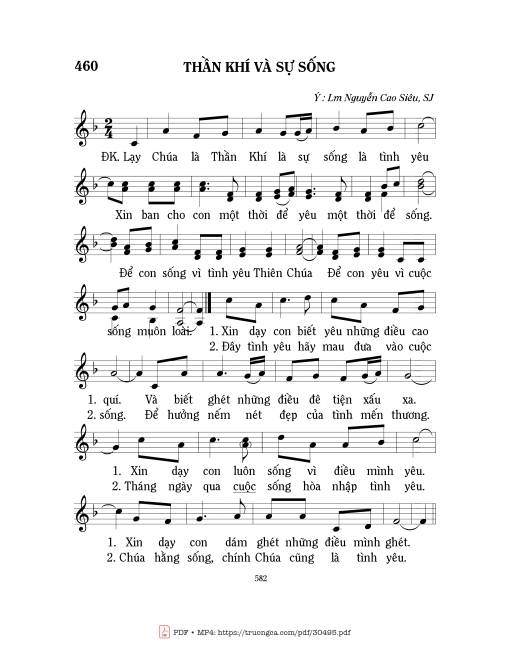 Sheet PDF of Thần khí và Sự sống