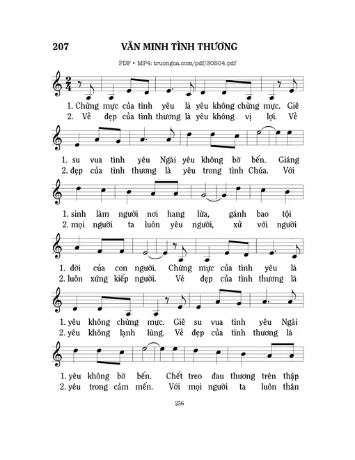 Sheet PDF of Văn minh tình thương