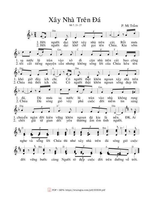 Sheet PDF of Xây Nhà Trên Đá