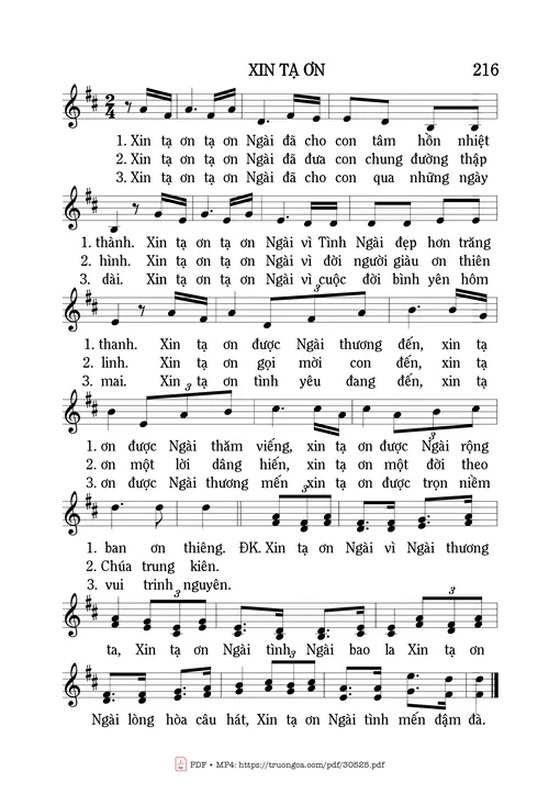 Xin tạ ơn - Mi Trầm