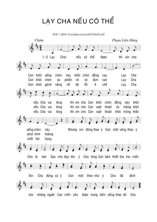 Sheet PDF of Lạy Cha nếu có thể