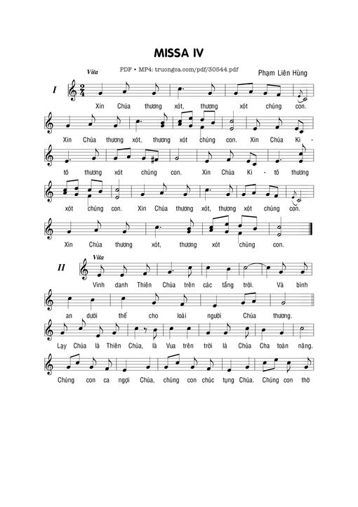 Sheet PDF of Misa Iv - Phạm Liên Hùng