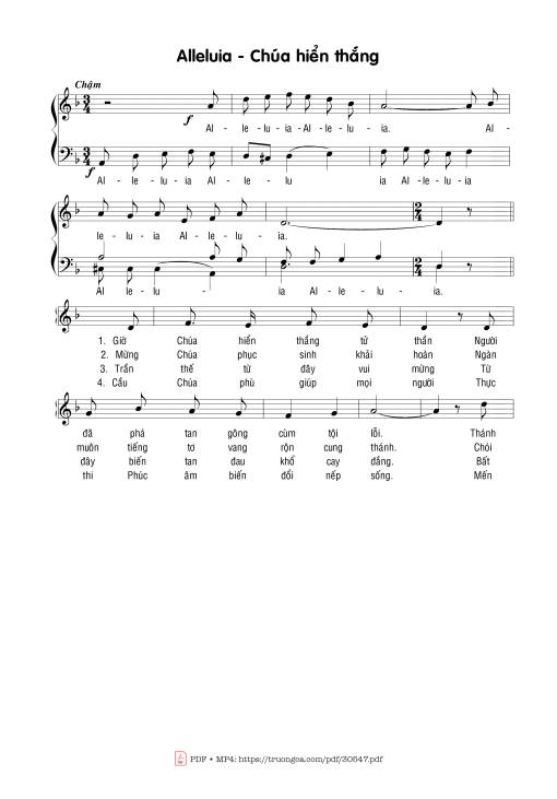 Sheet PDF of Alleluia Chúa Chiến Thắng
