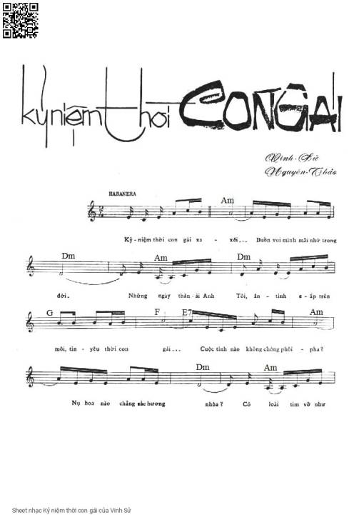 Sheet PDF of Kỷ niệm thời con gái