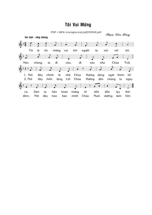 Sheet PDF of Tôi vui mừng